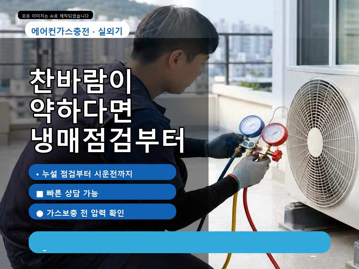 대덕구 에어컨가스충전 신대동, 냉방 약함 때문에 점검받아본 이야기