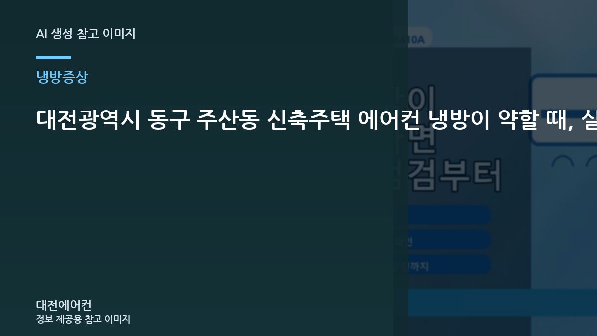 대전광역시 동구 주산동 신축주택 에어컨 냉방이 약할 때, 실외기와 냉매 상태를 함께 보는 이유