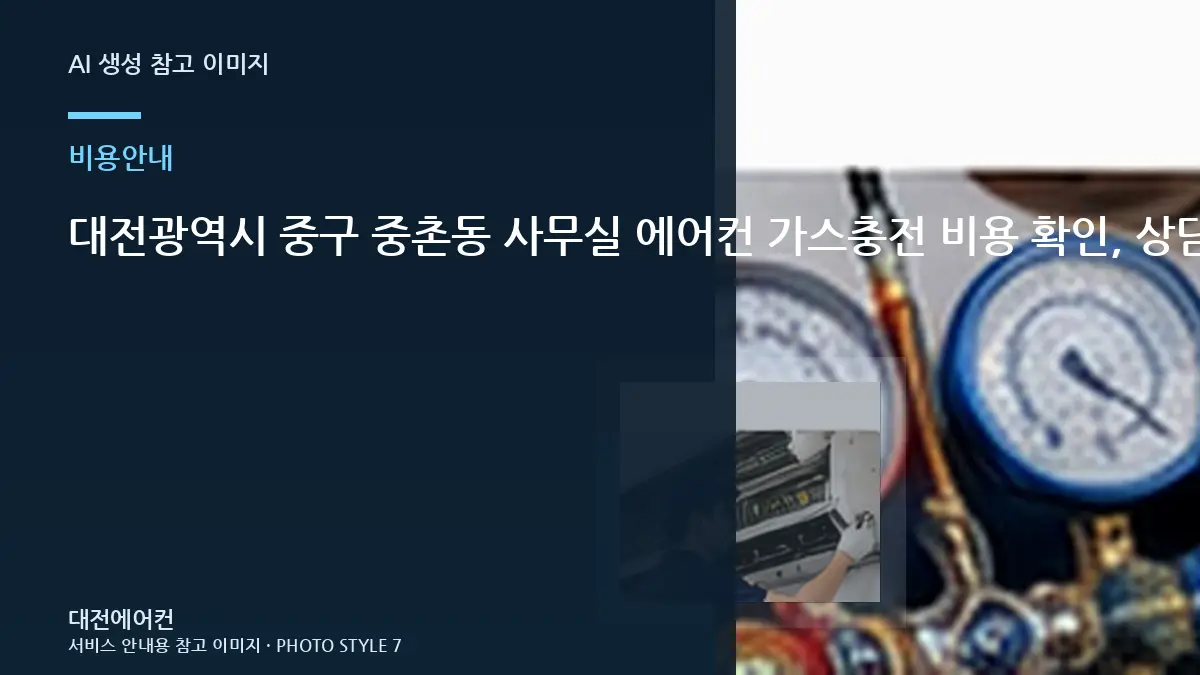 대전광역시 중구 중촌동 사무실 에어컨 가스충전 비용 확인, 상담 전에 물어볼 범위