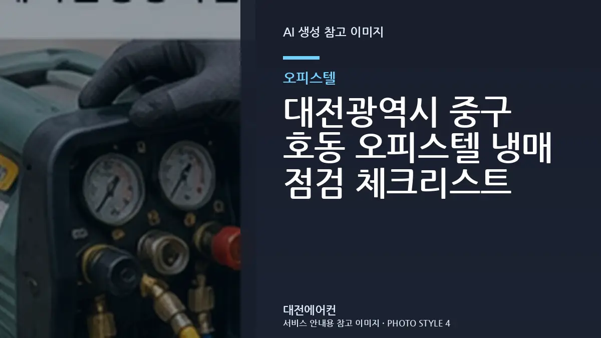 대전광역시 중구 호동 오피스텔 냉매 점검 체크리스트
