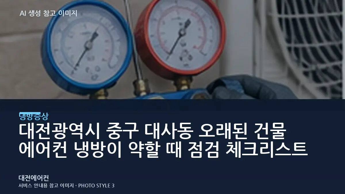 대전광역시 중구 대사동 오래된 건물 에어컨 냉방이 약할 때 점검 체크리스트