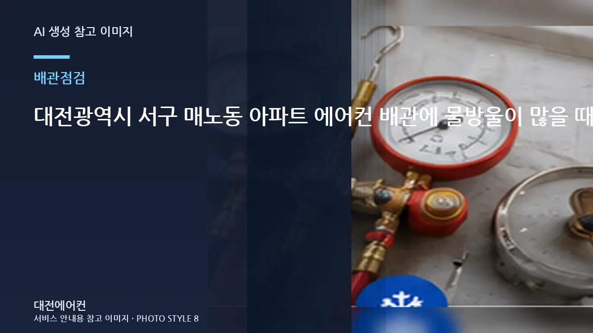 대전광역시 서구 매노동 아파트 에어컨 배관에 물방울이 많을 때, 작업 범위를 정하는 기준