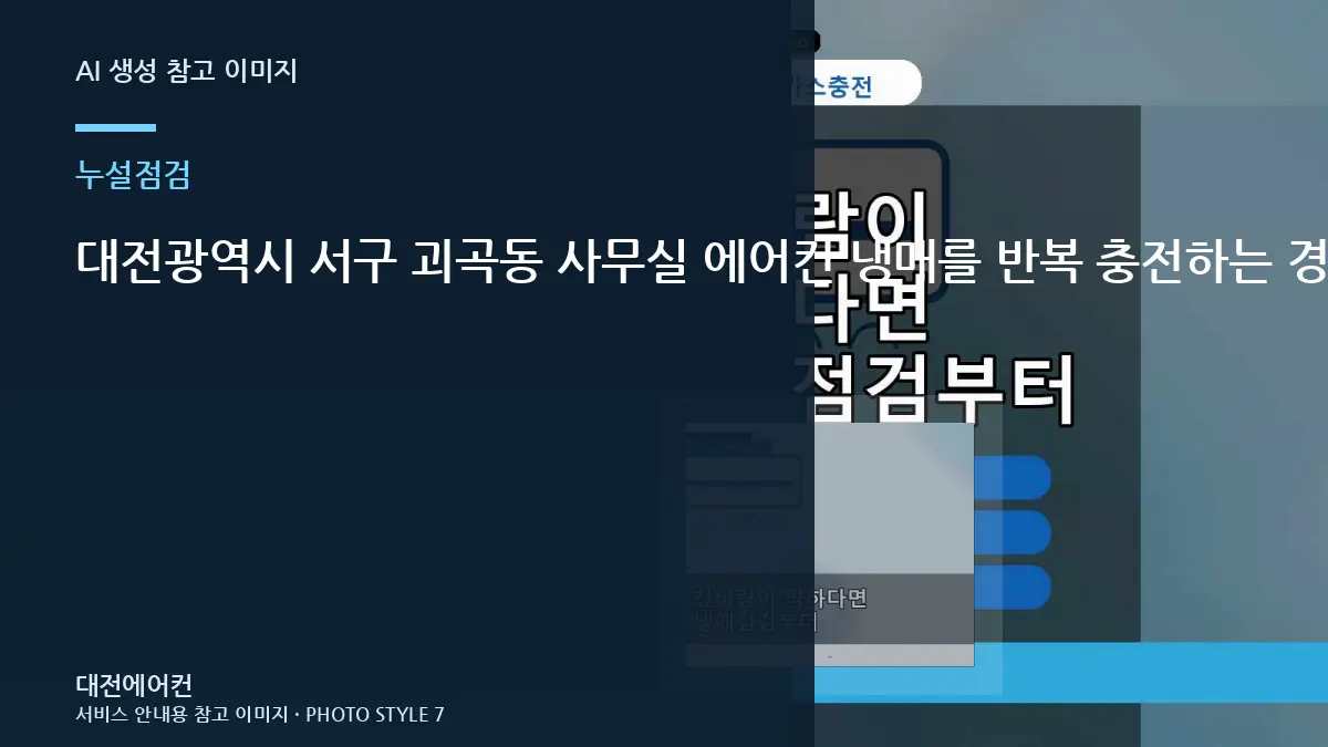대전광역시 서구 괴곡동 사무실 에어컨 냉매를 반복 충전하는 경우, 단순 보충보다 원인 확인이 먼저인 이유