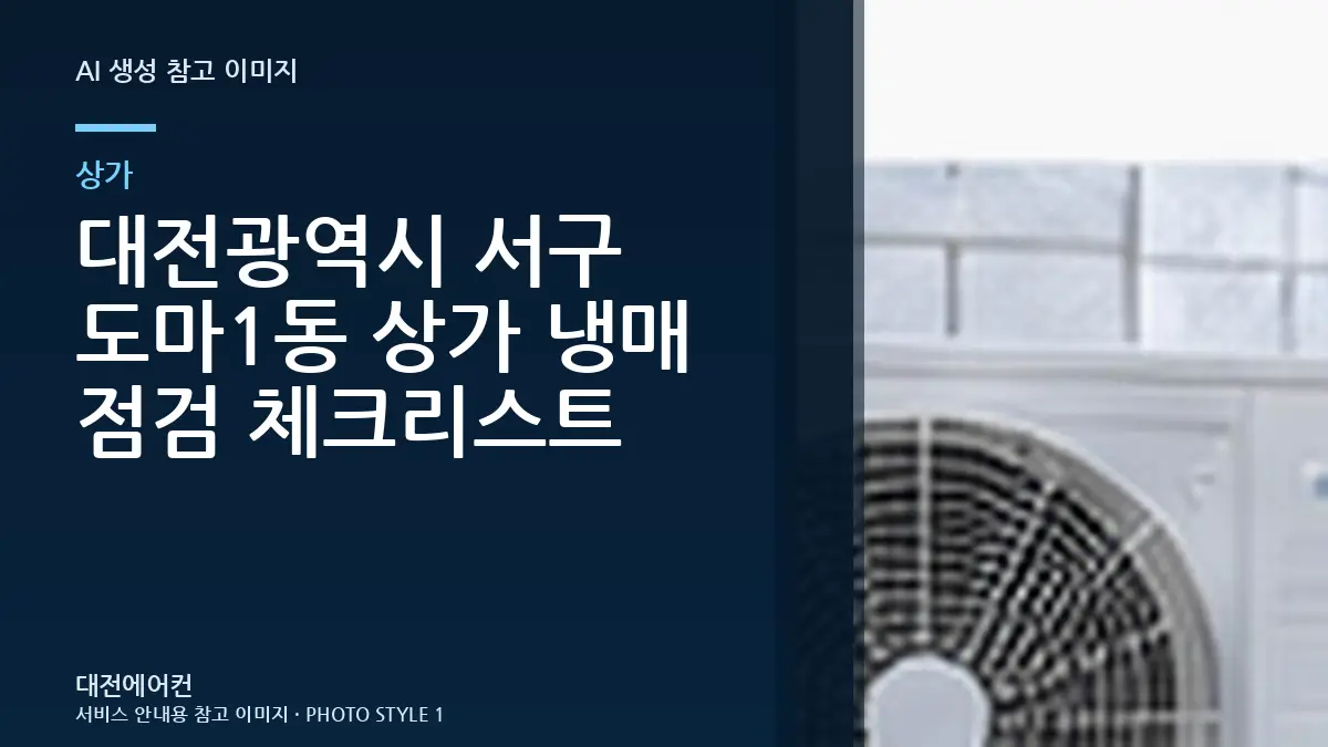 대전광역시 서구 도마1동 상가 냉매 점검 체크리스트