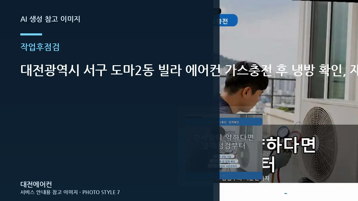 대전광역시 서구 도마2동 빌라 에어컨 가스충전 후 냉방 확인, 재점검이 필요한 경우