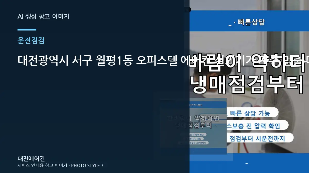 대전광역시 서구 월평1동 오피스텔 에어컨 실외기가 자주 멈출 때, 상담 전에 사진으로 확인할 부분