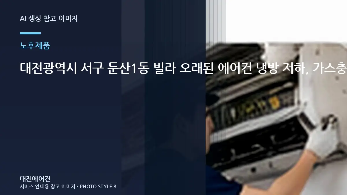 대전광역시 서구 둔산1동 빌라 오래된 에어컨  냉방 저하, 가스충전 전에 먼저 확인하는 이유