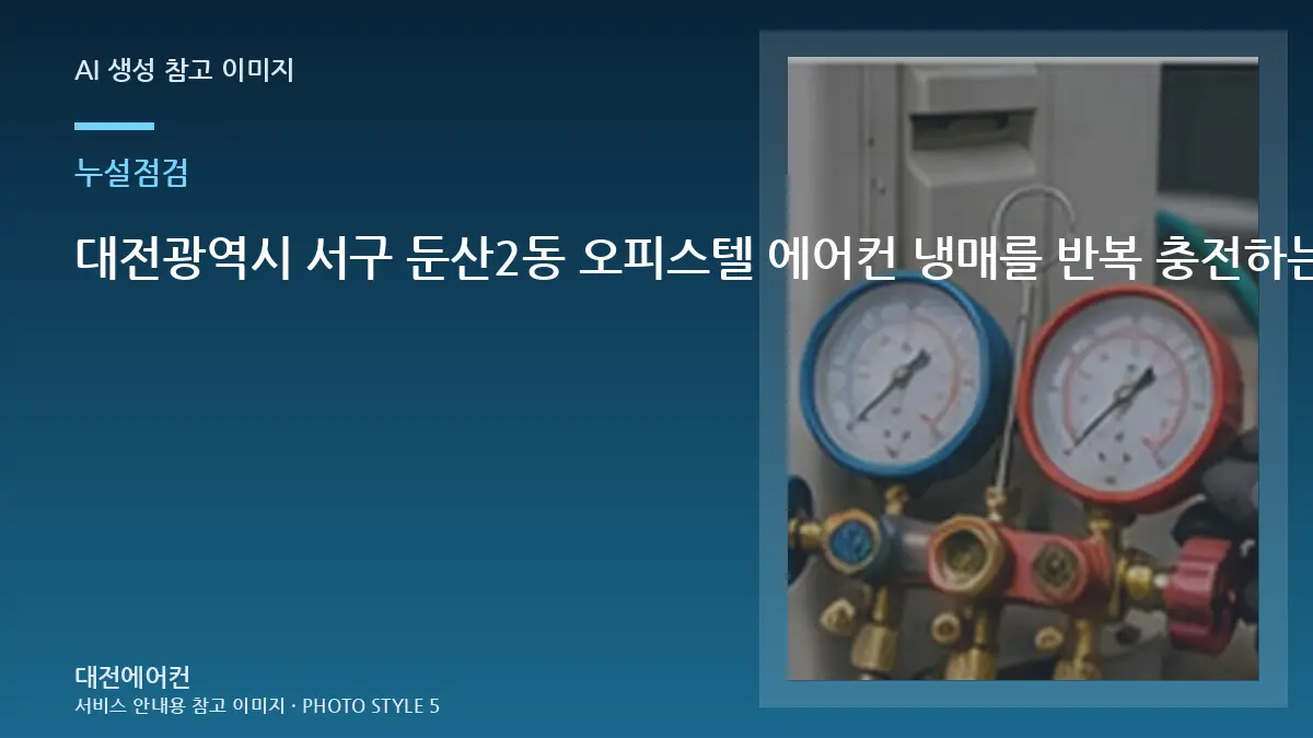 대전광역시 서구 둔산2동 오피스텔 에어컨 냉매를 반복 충전하는 경우, 배관 연결부를 함께 보는 이유