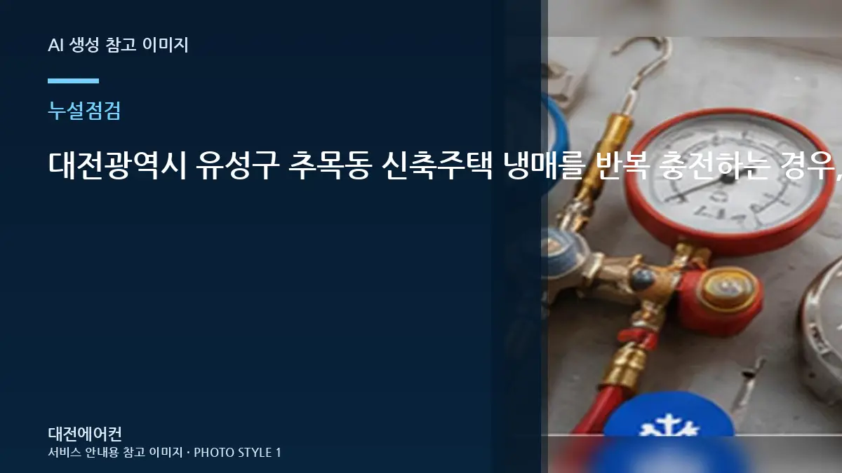 대전광역시 유성구 추목동 신축주택 냉매를 반복 충전하는 경우, 같은 증상이 반복되지 않게 확인할 것