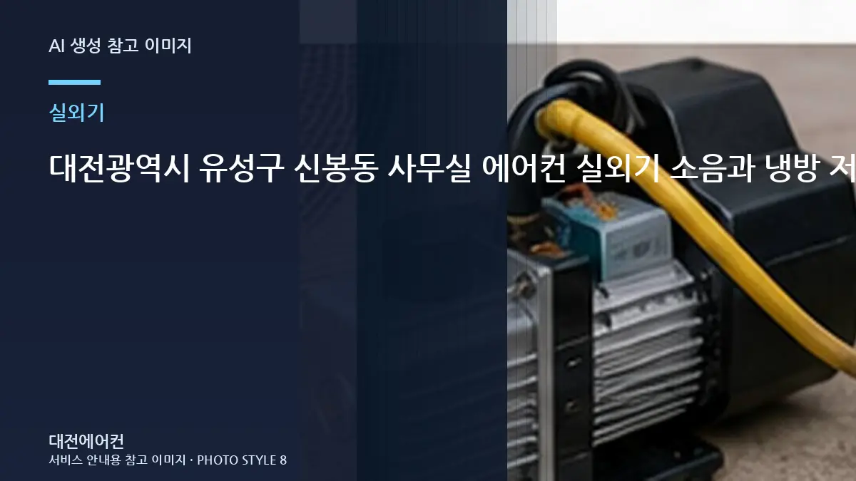 대전광역시 유성구 신봉동 사무실 에어컨 실외기 소음과 냉방 저하, 냉매 충전 전에 실외기부터 보는 이유