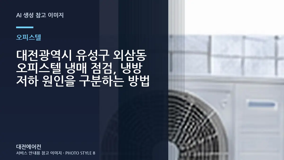 대전광역시 유성구 외삼동 오피스텔 냉매 점검, 냉방 저하 원인을 구분하는 방법