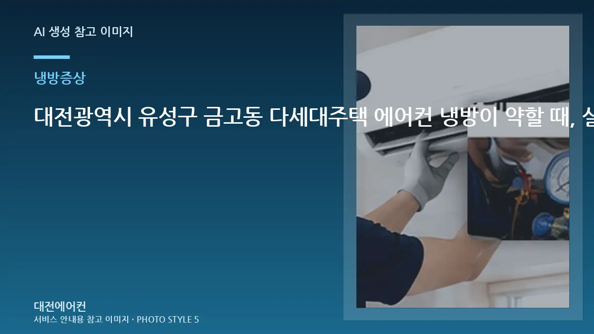 대전광역시 유성구 금고동 다세대주택 에어컨 냉방이 약할 때, 실외기와 냉매 상태를 함께 보는 이유