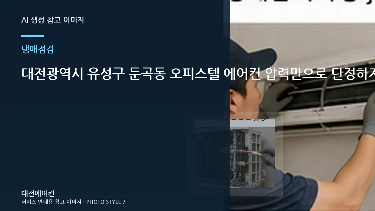대전광역시 유성구 둔곡동 오피스텔 에어컨 압력만으로 단정하지 않기, 현장 점검에서 구분하는 항목