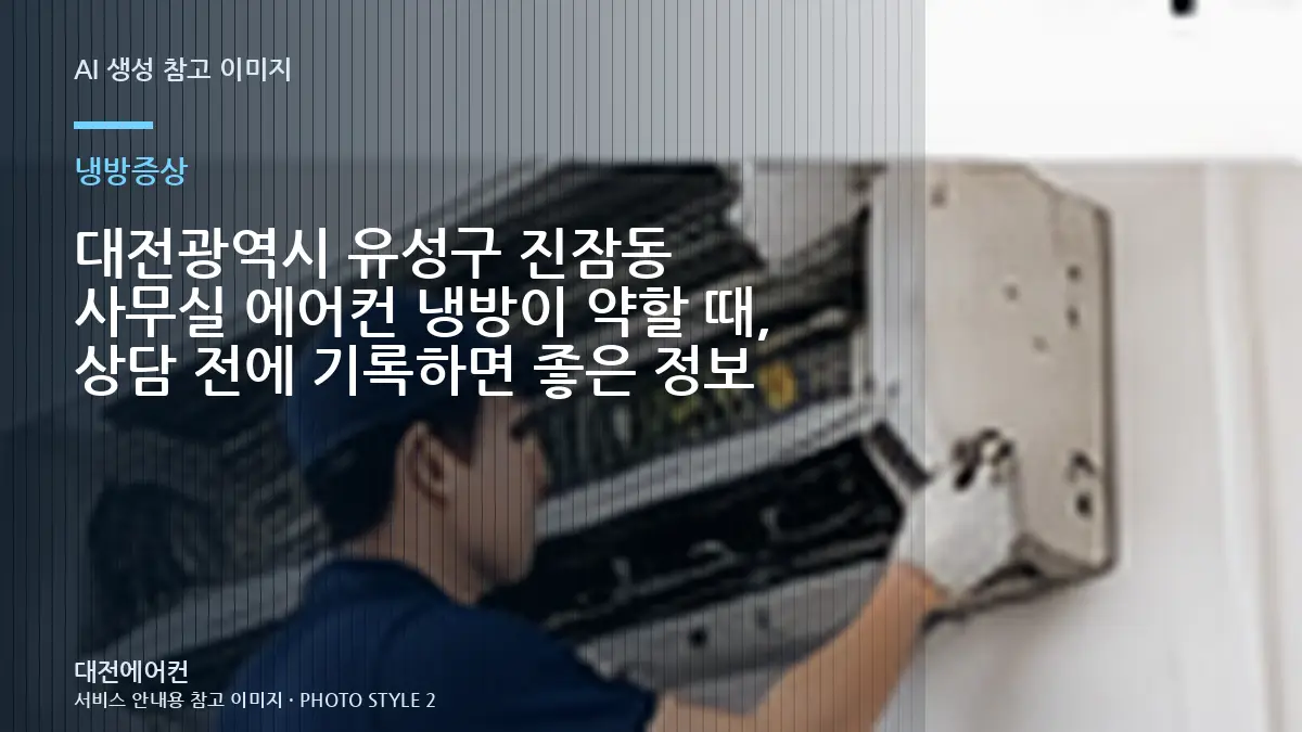 대전광역시 유성구 진잠동 사무실 에어컨 냉방이 약할 때, 상담 전에 기록하면 좋은 정보