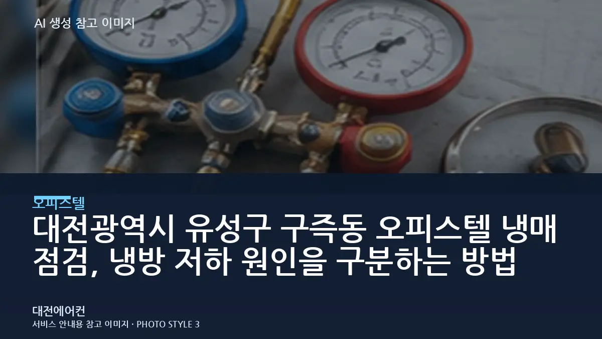 대전광역시 유성구 구즉동 오피스텔 냉매 점검, 냉방 저하 원인을 구분하는 방법