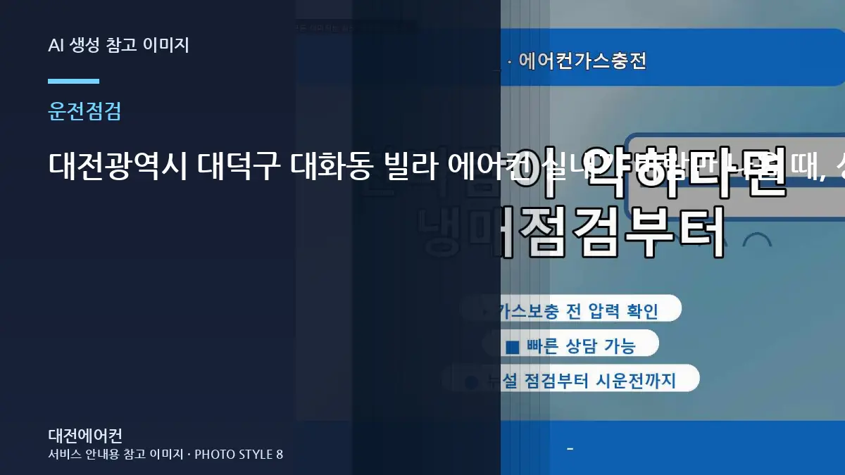 대전광역시 대덕구 대화동 빌라 에어컨 실내기 바람만 나올 때, 상담 전에 기록하면 좋은 정보