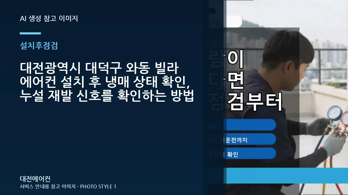 대전광역시 대덕구 와동 빌라 에어컨 설치 후 냉매 상태 확인, 누설 재발 신호를 확인하는 방법