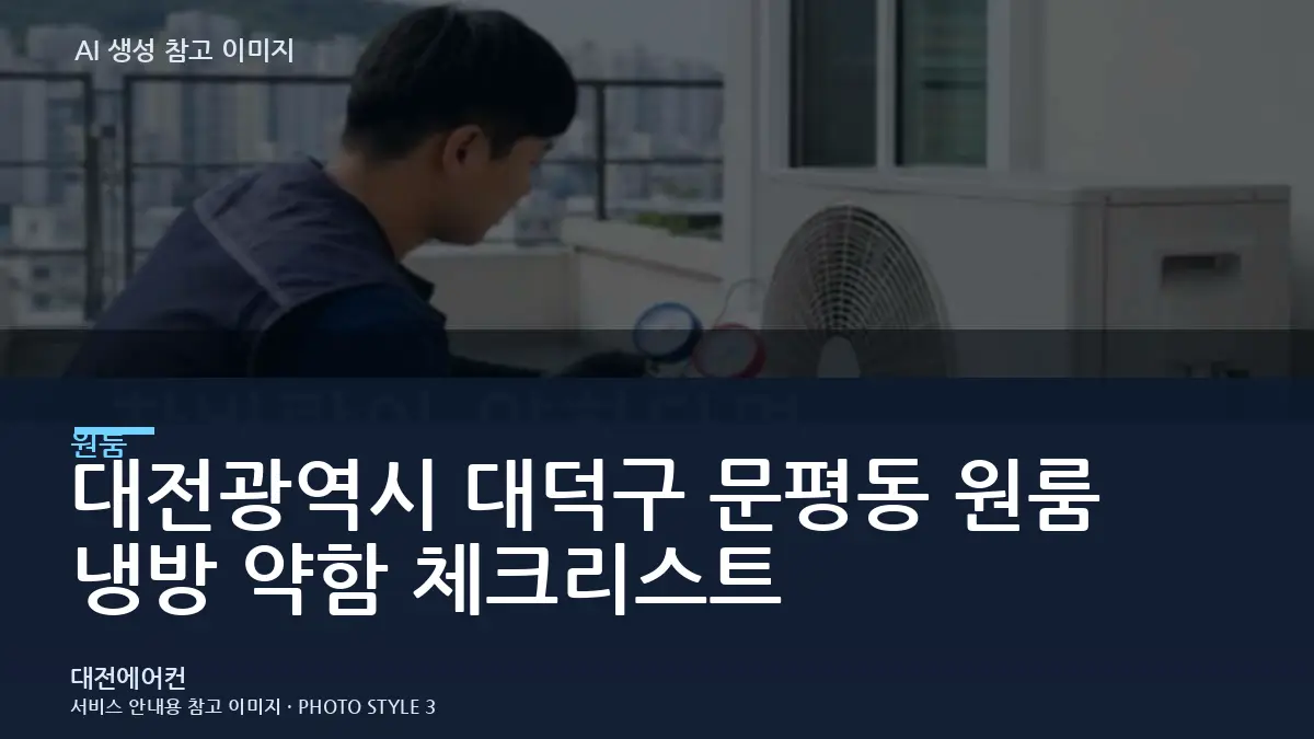 대전광역시 대덕구 문평동 원룸 냉방 약함 체크리스트