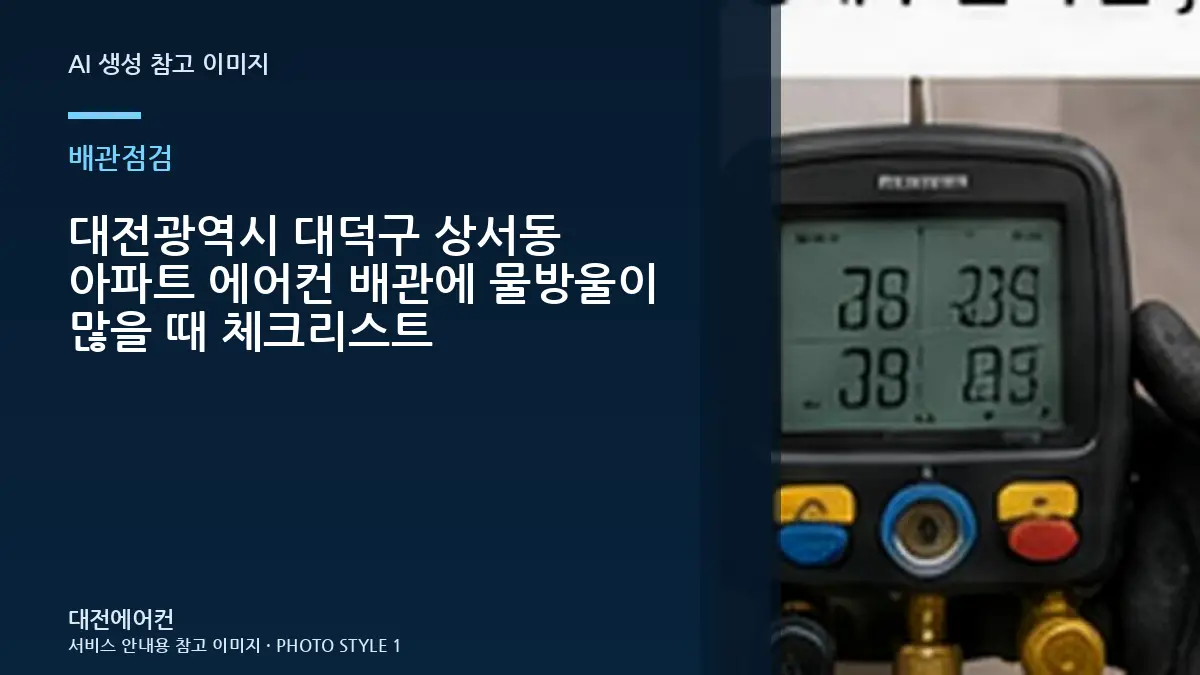 대전광역시 대덕구 상서동 아파트 에어컨 배관에 물방울이 많을 때 체크리스트