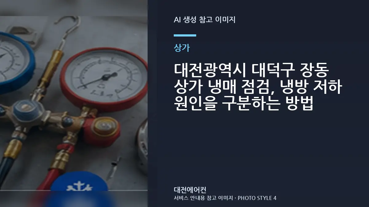 대전광역시 대덕구 장동 상가 냉매 점검, 냉방 저하 원인을 구분하는 방법