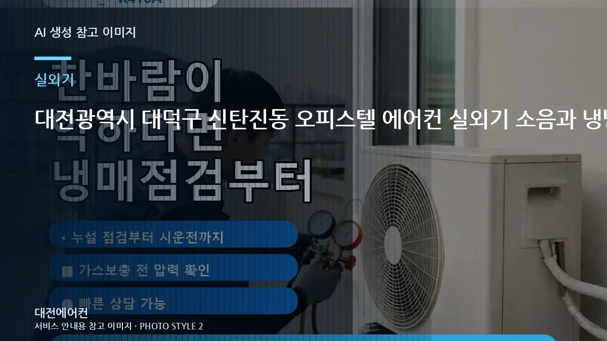 대전광역시 대덕구 신탄진동 오피스텔 에어컨 실외기 소음과 냉방 저하, 상담 전에 사진으로 확인할 부분