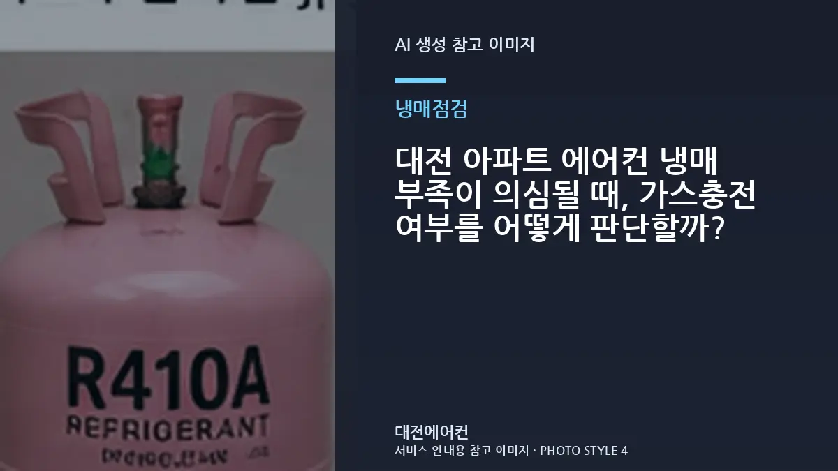 대전 아파트 에어컨 냉매 부족이 의심될 때, 가스충전 여부를 어떻게 판단할까?