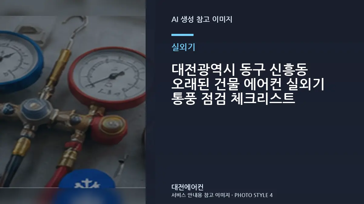 대전광역시 동구 신흥동 오래된 건물 에어컨 실외기 통풍 점검 체크리스트
