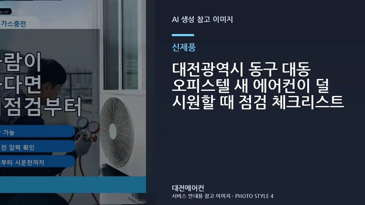 대전광역시 동구 대동 오피스텔 새 에어컨이  덜 시원할 때 점검 체크리스트