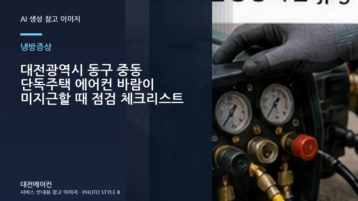 대전광역시 동구 중동 단독주택 에어컨 바람이 미지근할 때 점검 체크리스트