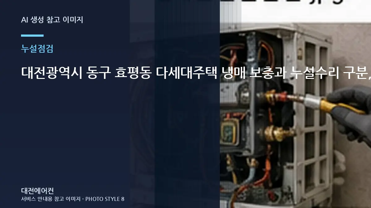 대전광역시 동구 효평동 다세대주택 냉매 보충과 누설수리 구분, 작업 후 다시 확인할 신호