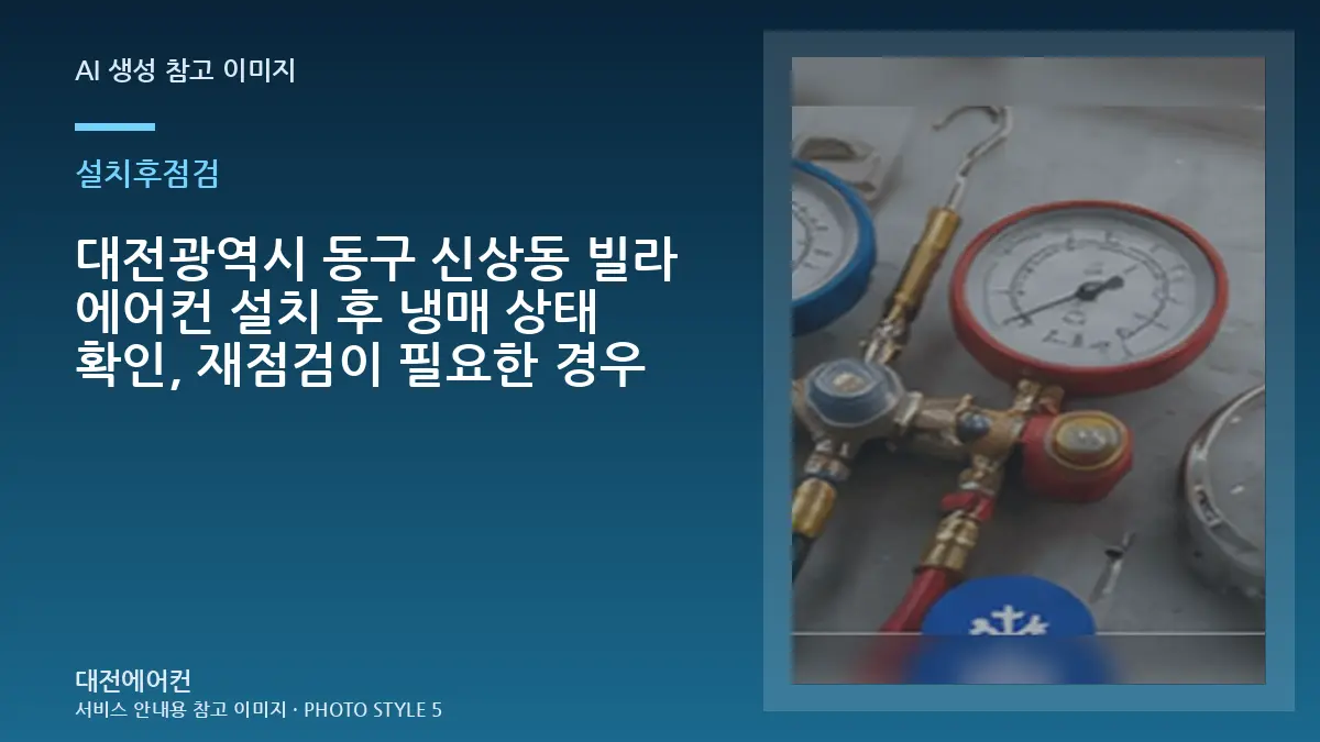 대전광역시 동구 신상동 빌라 에어컨 설치 후 냉매 상태 확인, 재점검이 필요한 경우