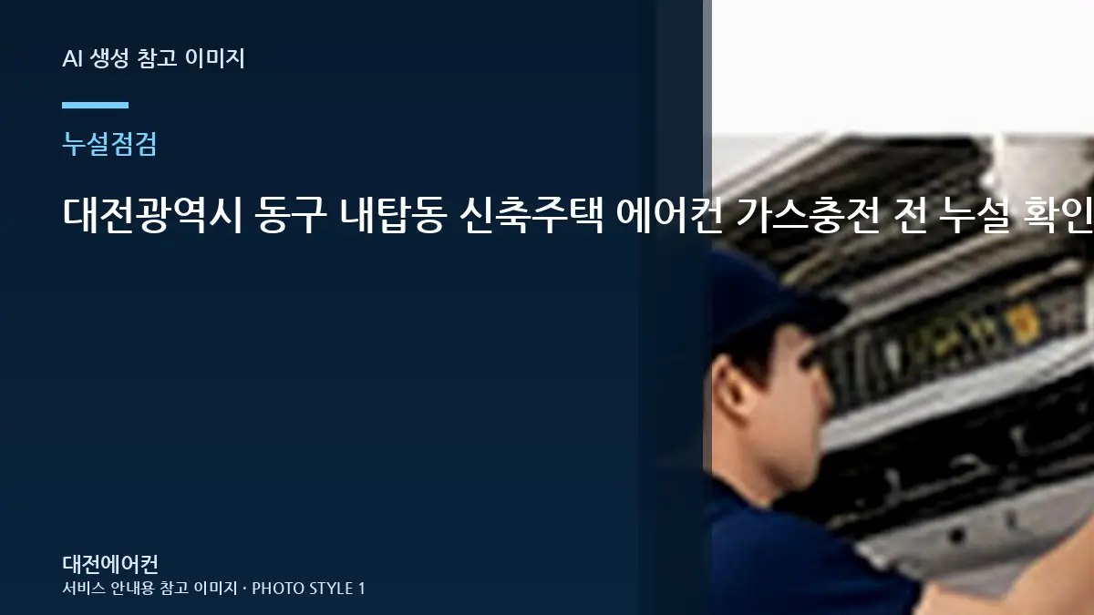 대전광역시 동구 내탑동 신축주택 에어컨 가스충전 전 누설 확인 상담 전에 준비할 정보