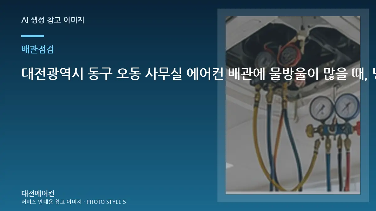 대전광역시 동구 오동 사무실 에어컨 배관에 물방울이 많을 때, 냉매 점검과 함께 확인할 배관 상태