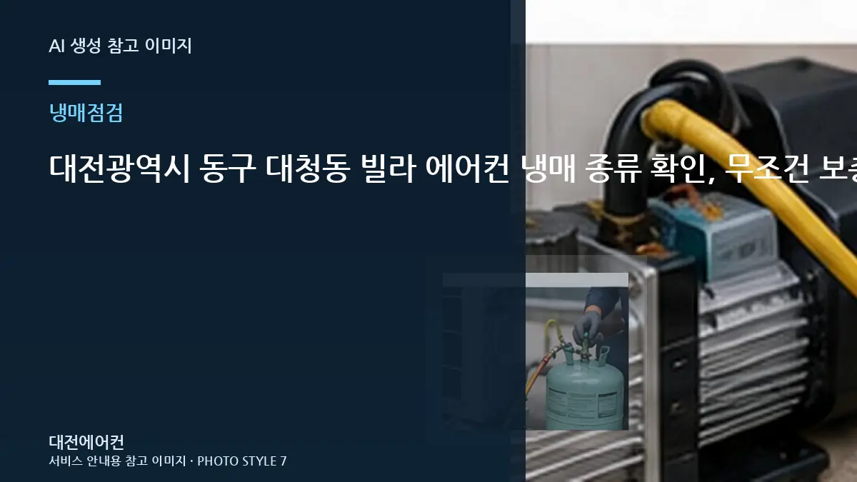대전광역시 동구 대청동 빌라 에어컨 냉매 종류 확인, 무조건 보충하면 안 되는 이유