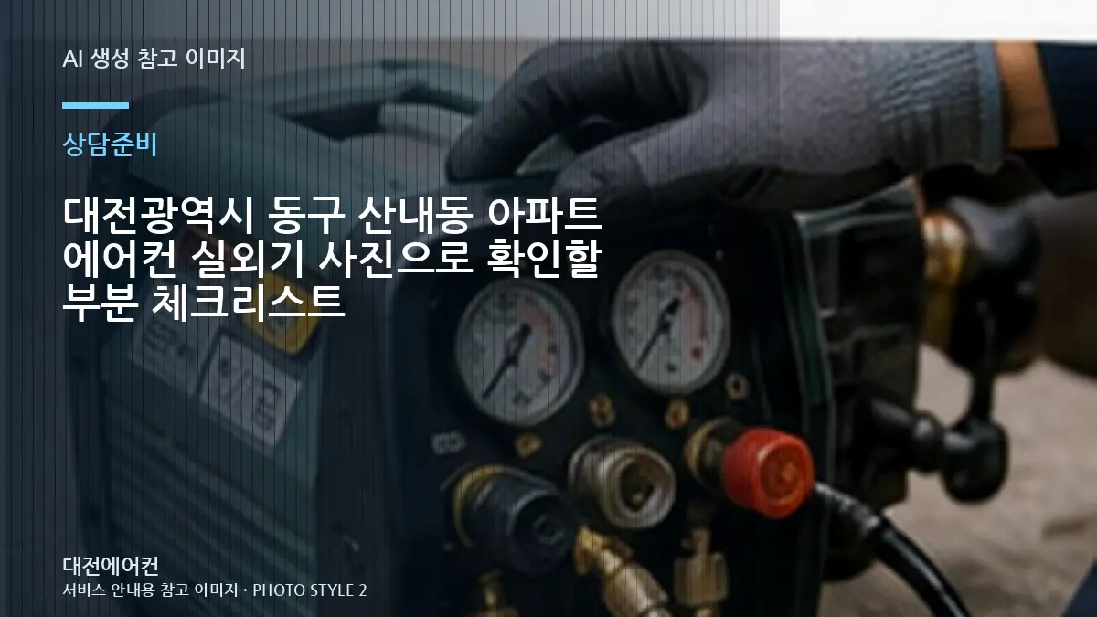 대전광역시 동구 산내동 아파트 에어컨 실외기 사진으로 확인할 부분 체크리스트