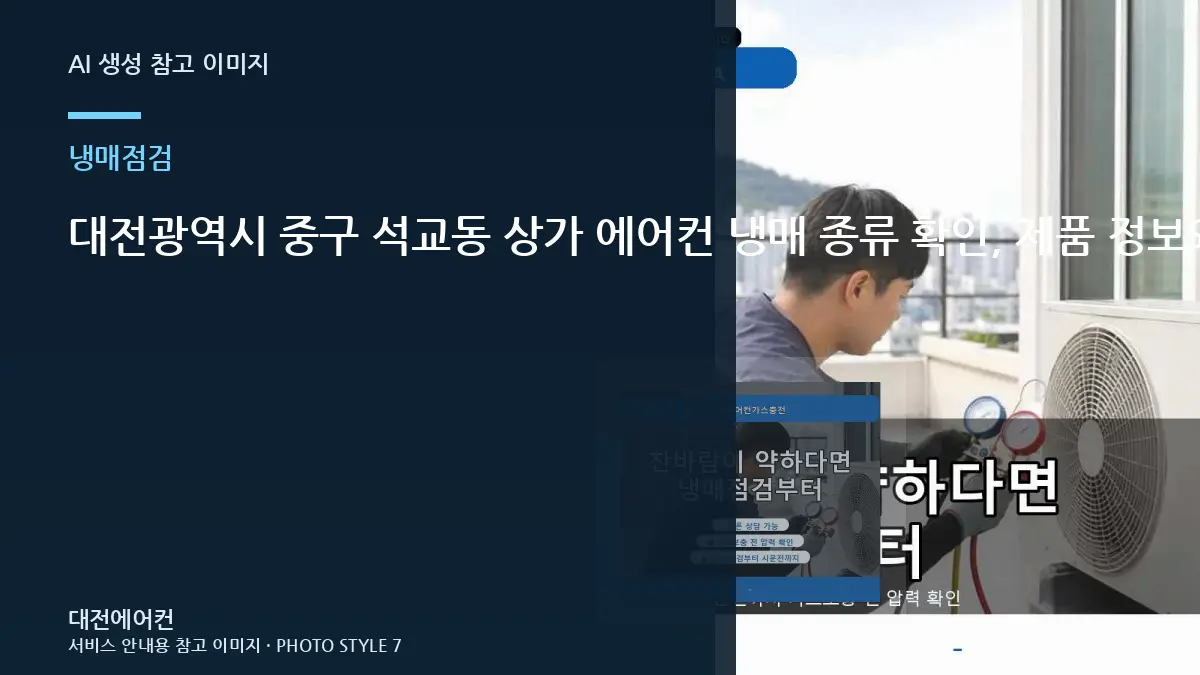대전광역시 중구 석교동 상가 에어컨 냉매 종류 확인, 제품 정보와 운전상태를 함께 보는 이유